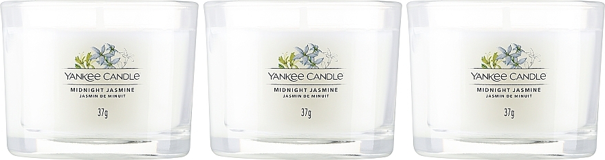 Набір ароматичних свічок "Північний жасмин" - Yankee Candle Midnight Jasmine (candle/3x37g) — фото N2
