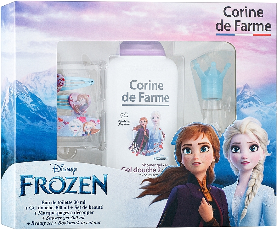 Corine De Farme Disney Frozen II - Набор (edt/30ml + sh/gel/300ml + accessories/3pcs) — фото N1