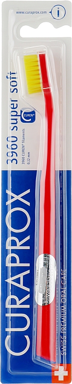 Зубная щетка CS 3960 "Super Soft", D 0,12 мм, красная, желтая щетина - Curaprox