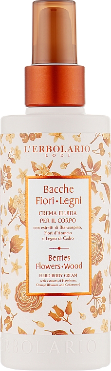 Зволожувальний флюїд для тіла «Сади Ломбардії» - L'Erbolario Berries Flower Wood Fluid Body Cream — фото N1