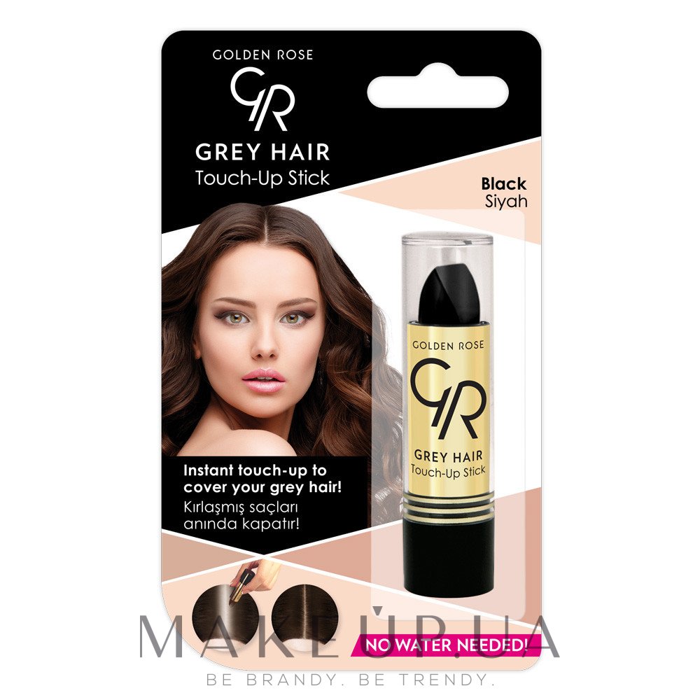 Помада для волосся - Golden Rose Grey Hair Touch-Up Stick — фото 01 - Black