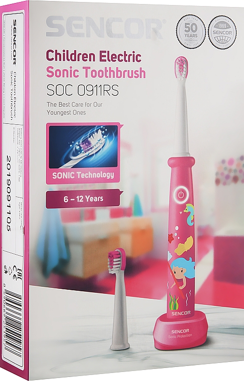 Детская электрическая зубная щетка, розовая, SOC0911RS, 6-12 лет - Sencor — фото N3