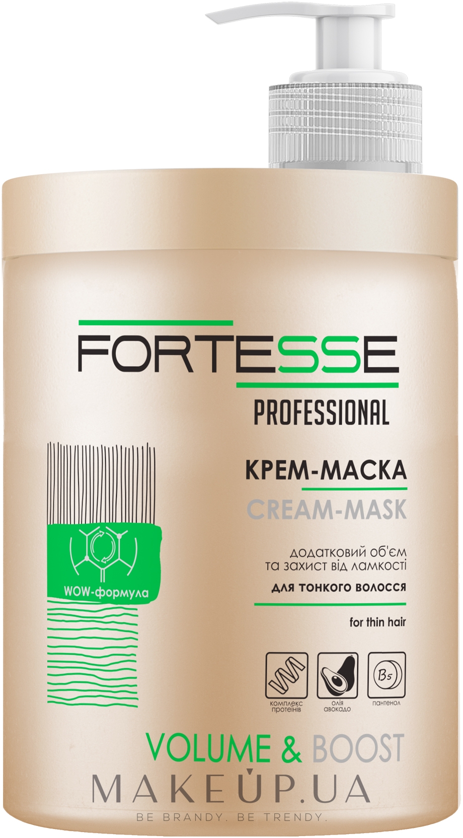 Крем-маска для волосся - Fortesse Professional Volume & Boost Cream-Mask — фото 1000ml