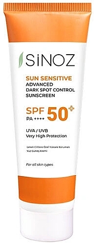 Солнцезащитный крем для лица против темных пятен - Sinoz Sun Sensitive Advanced Dark Spot Control SPF 50+ — фото N1