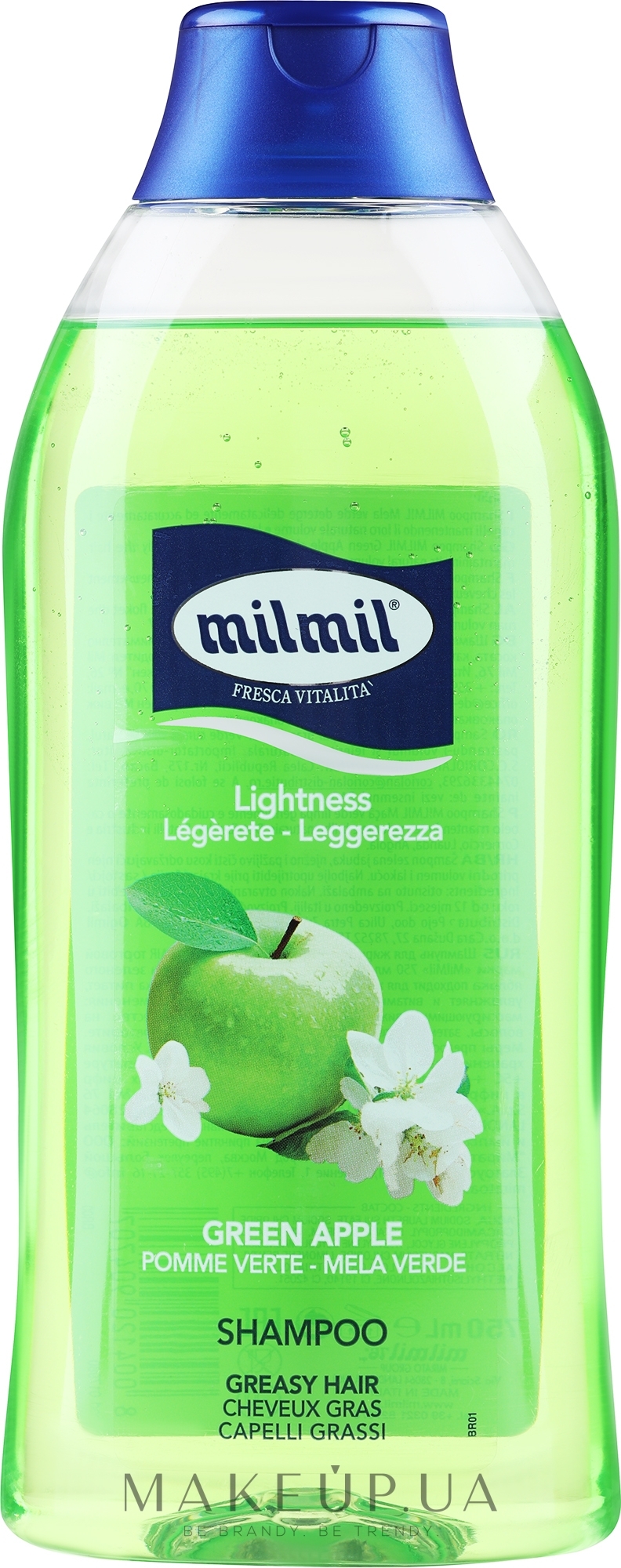 Шампунь для жирных волос с экстрактом зеленого яблока - Mil Mil — фото 750ml