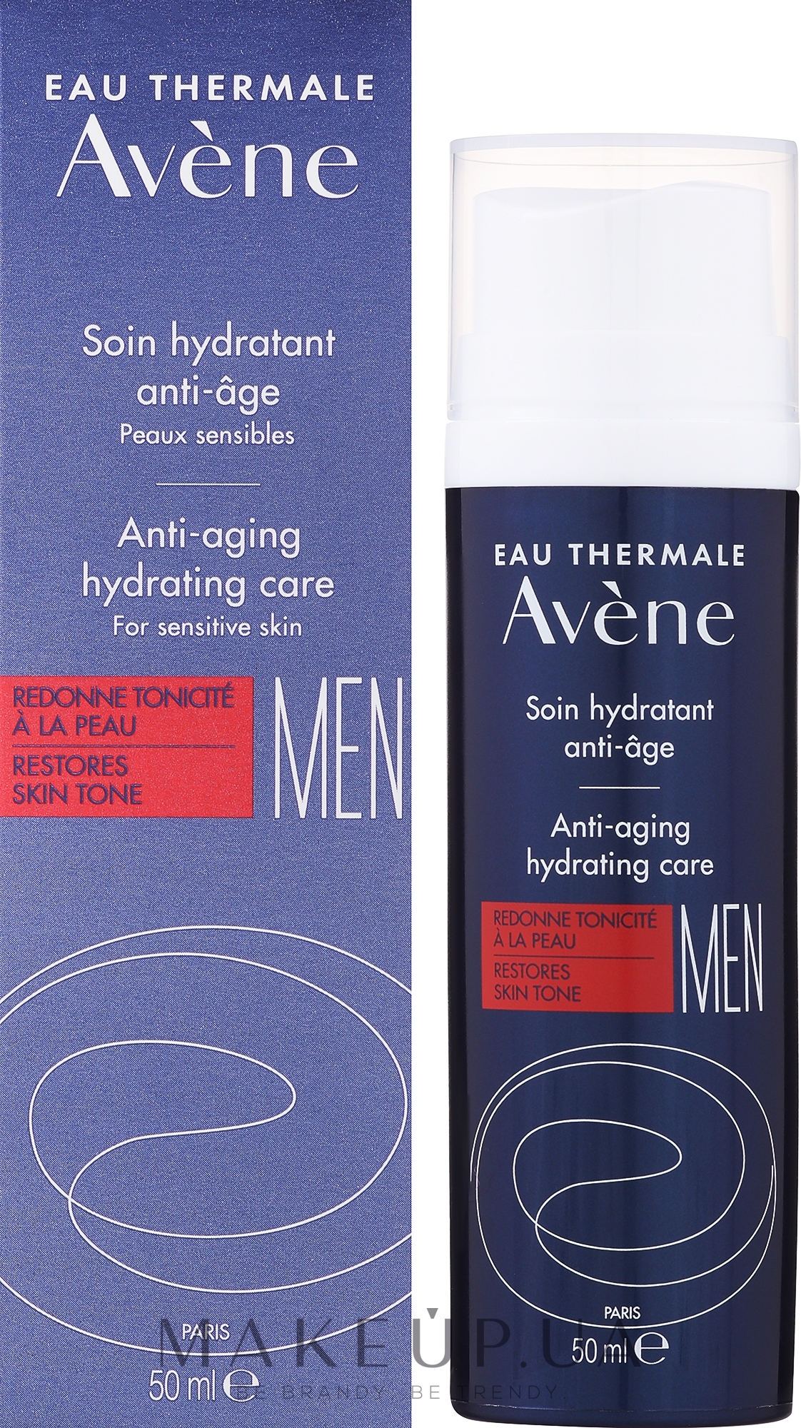 Гель-крем для лица - Avene Men Anti-aging Hydrating Care — фото 50ml