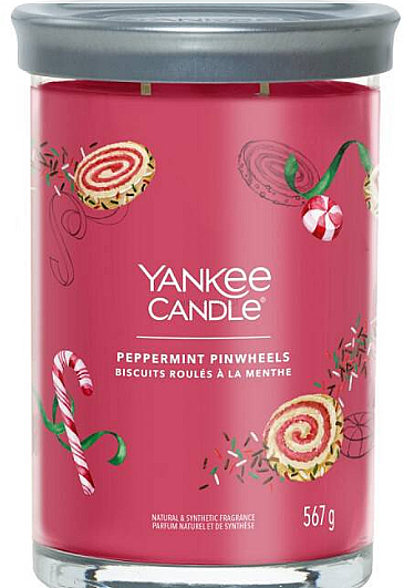 Ароматична свічка у склянці "Peppermint Pinwheels", 2 ґноти - Yankee Candle Singnature — фото N1