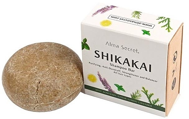 Твердый шампунь против выпадения волос и перхоти - Alma Secret Shikakai Anti Hair-Loss Shampoo Bar — фото N1