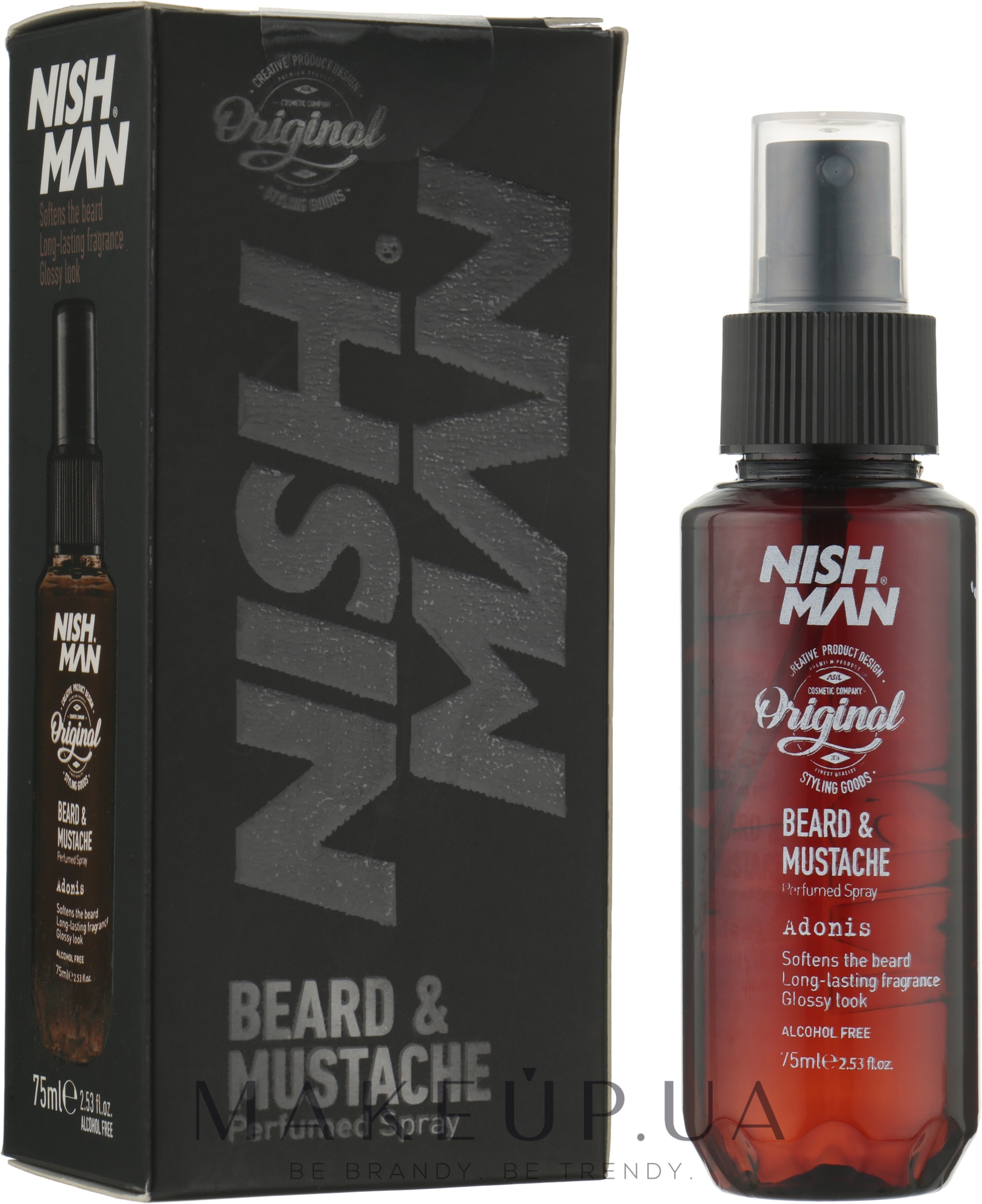 Спрей для догляду за бородою й вусами - Nishman Beard & Mustache Perfumed Spray Adonis — фото 75ml