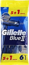 Набір одноразових станків для гоління, 5+1 шт. - Gillette Blue II Razor 5+1 — фото N1