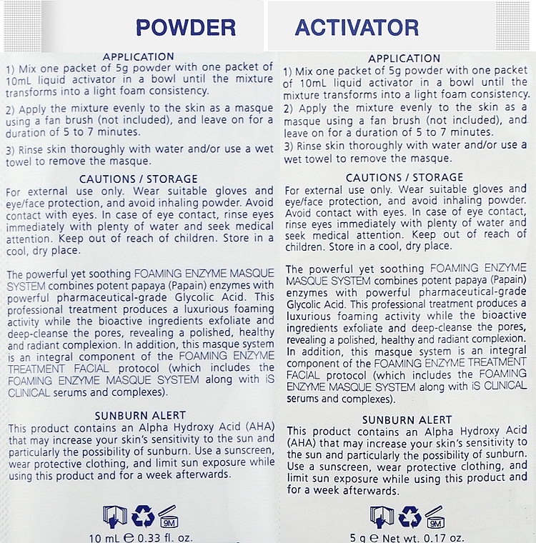 Набір  - iS Clinical Foaming Enzyme Masque System (activator/1x10ml + powder/1x5g) — фото N2