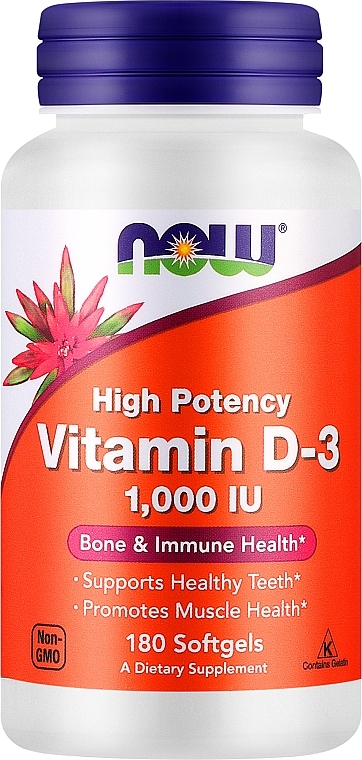 Желатиновые капсулы "Витамин Д3" - Now Foods Vitamin D3 1000 IU — фото N1
