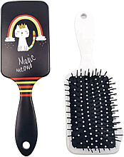 Щетка для волос "Magic Meow" массажная матовая, прямоугольная, черная - Cosmo Shop  — фото N1