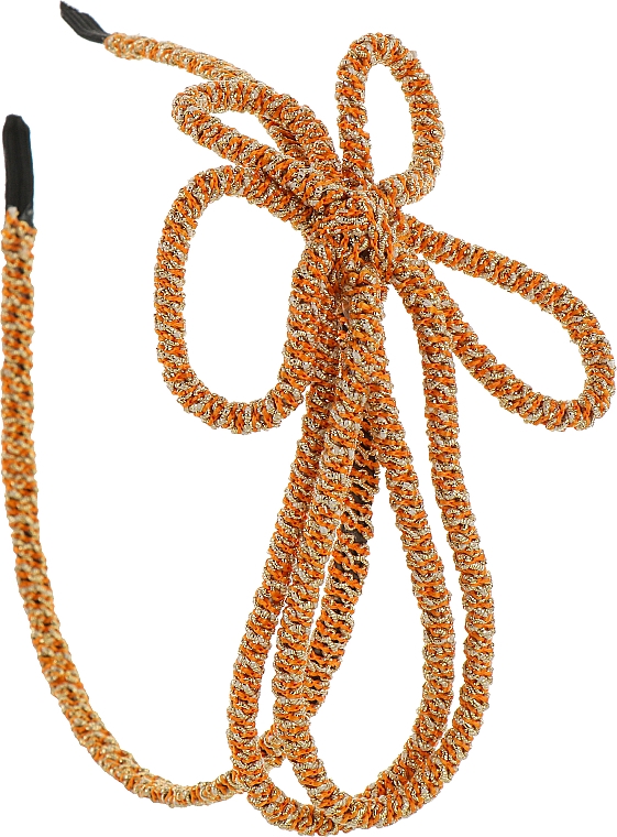 Обруч-шнур для волос, оранжево-бежевый - Элита — фото N1