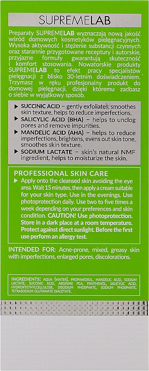 Сыворотка для лица - Bielenda Professional Supremelab Night Exfoliating & Correcting Concentrate AHA BHA And Succinic Acid 10% — фото N3