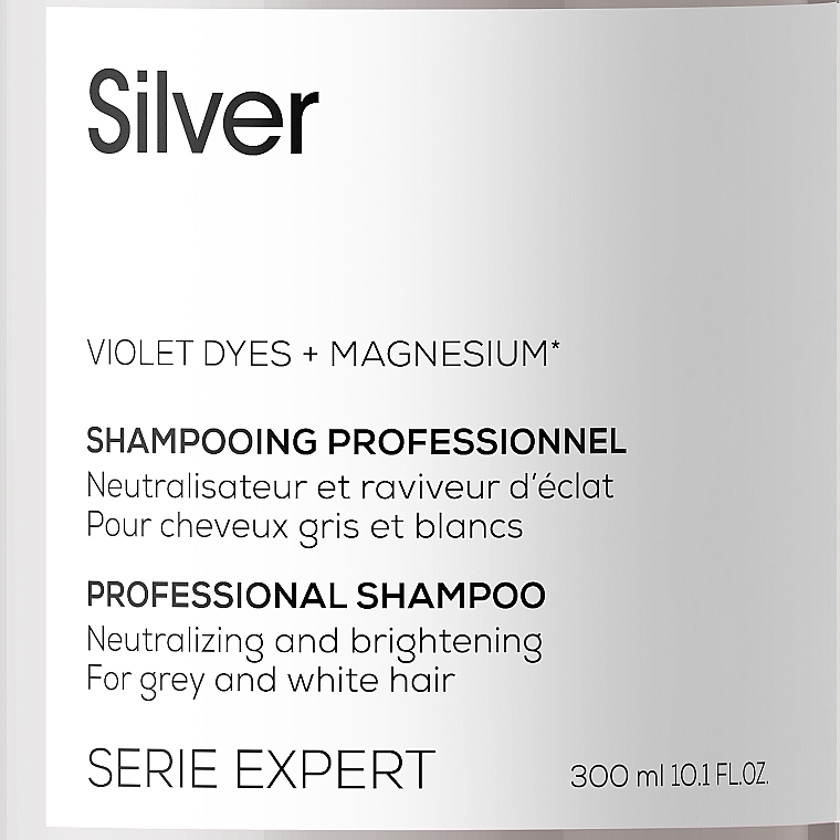 Нейтрализующий шампунь для серых и белокурых волос - L'Oreal Professionnel Serie Expert Magnesium Silver Shampoo — фото N3