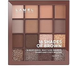 Палетка теней для век - LAMEL Make Up Eyeshadow 16 Shades Of Brown Palette — фото N5