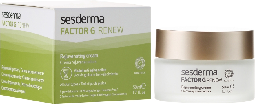 Антивіковий крем для обличчя - SesDerma Factor G Anti-Aging Regenerating Facial Cream