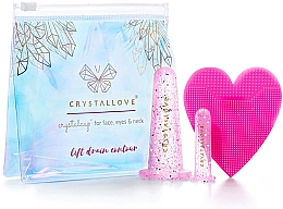 Силиконовые банки для массажа лица - Crystallove Crystalcup For Face, Eyes & Neck Rose Set — фото N1