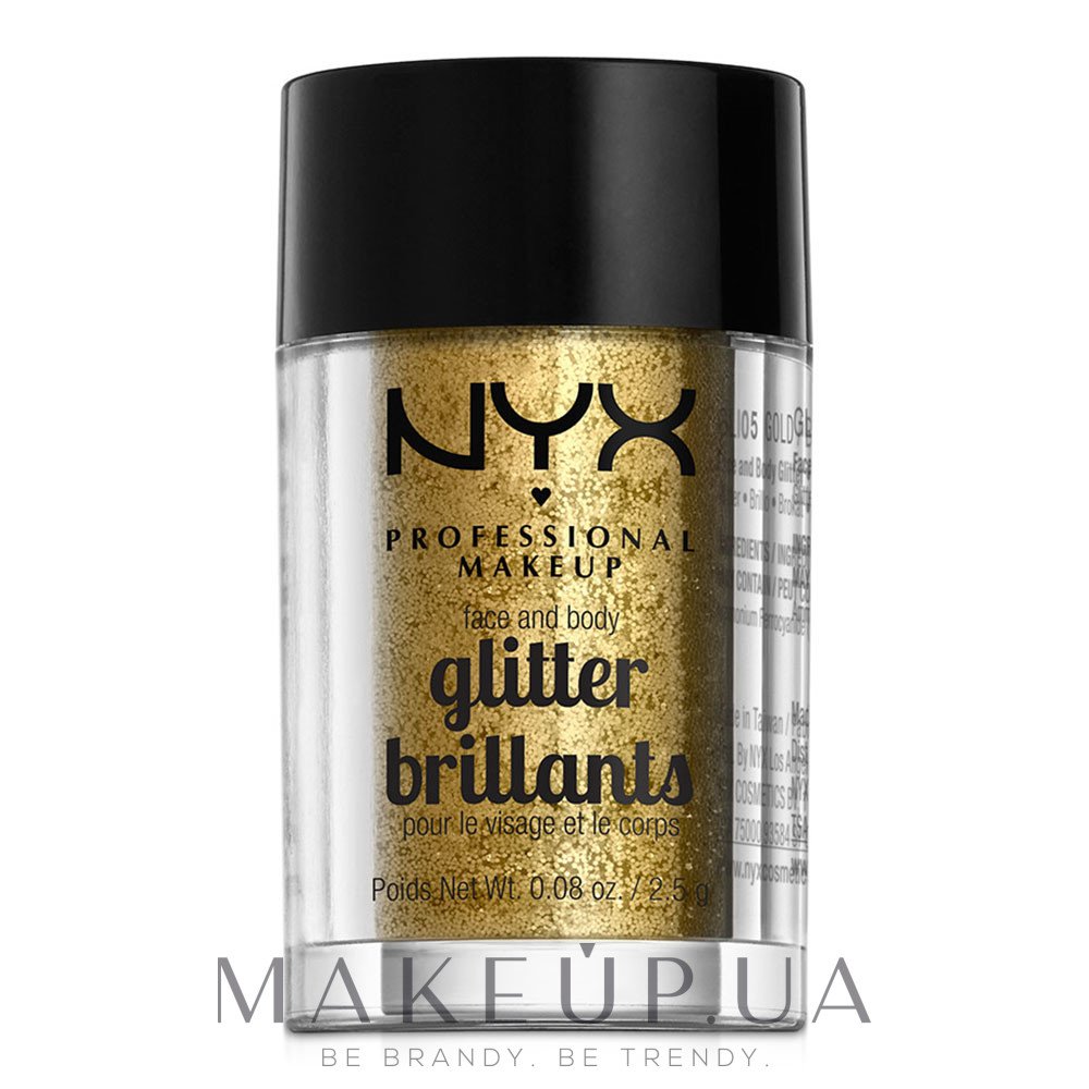 Глиттер для лица и тела - NYX Professional MAKEUP Face & Body Glitter — фото 05 - Gold