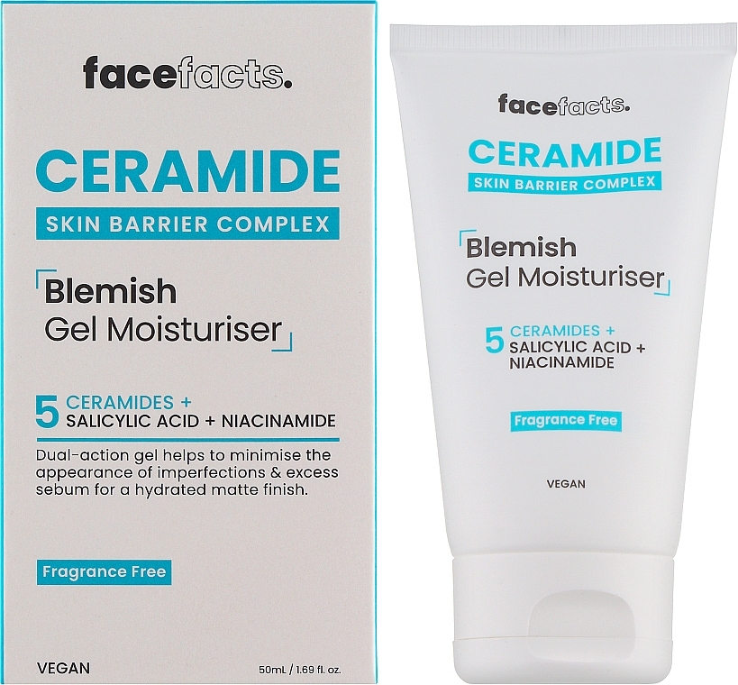 Увлажняющий гель с керамидами для воспаленной кожи лица - Face Facts Ceramide Blemish Gel Moisturiser — фото N2