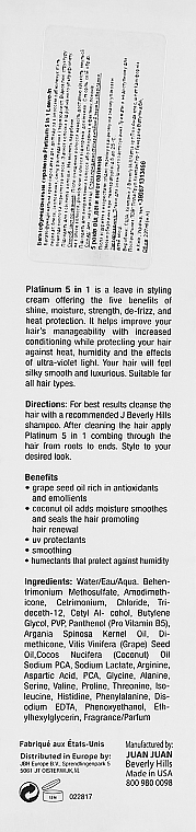 Несмываемый спрей для волос - J Beverly Hills Platinum 5 In 1 Leave-In Styling Cream — фото N3