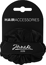 Резинка для волос тканевая CM7000, черная - Janeke Elastic Scrunchie — фото N1