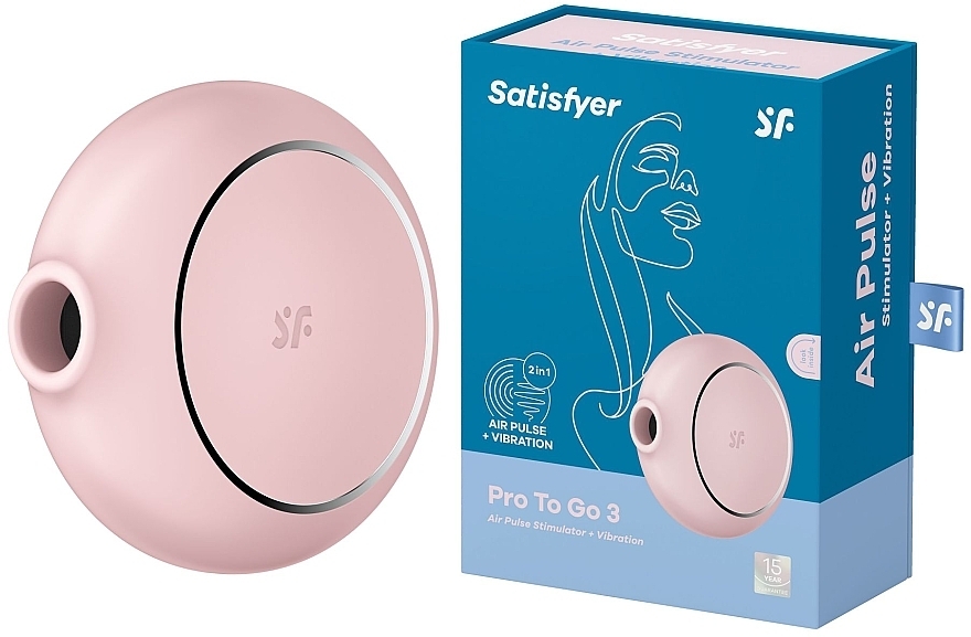 Повітряний імпульсний стимулятор + вібрація, рожевий - Satisfyer Pro To Go 3 Rose — фото N1