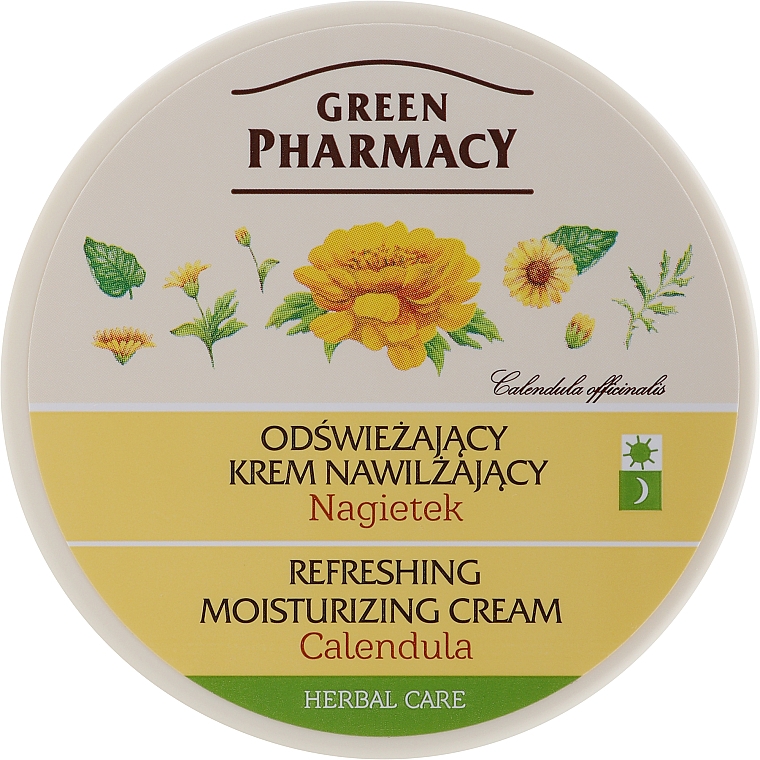 Крем для обличчя "Календула" - Green Pharmacy Refreshing And Moisturizing Cream — фото N1