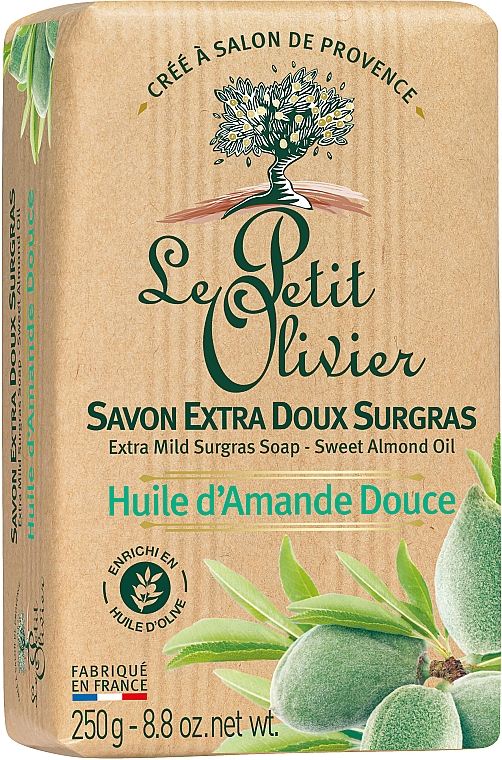 Мило екстраніжне з екстрактом масла солодкого мигдалю - Le Petit Olivier Vegetal Oils Soap Sweet Almond Oil — фото N2