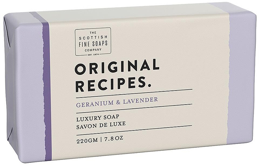 Мило "Герань і лаванда" - Scottish Fine Soaps Original Recipes Geranium & Lavender Luxury Soap Bar — фото N1