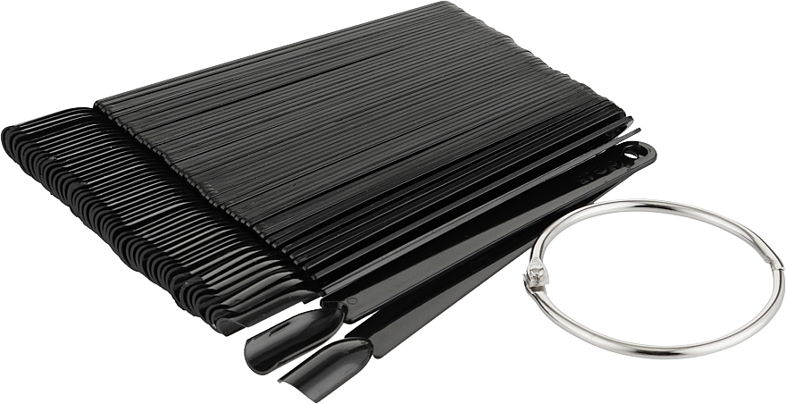 Палитра-веер для нанесения лаков, 50 типс, черная - Vizavi Professional
