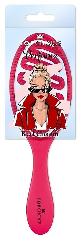Расческа для волос 64531 "Red Charm", овальная - Top Choice Perfume Hairbrush — фото N1