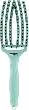 Щітка для волосся комбінована, зелена - Olivia Garden Fingerbrush Combo Nineties Fizzy Mint — фото N1