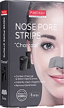 Полоски для носа "Древесный уголь" - Purederm Nose Pore Strips — фото N1