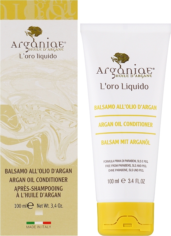 Кондиционер для всех типов волос с аргановым маслом - Arganiae L'oro Liquido Conditioner With Argan Oil (туба) — фото N2