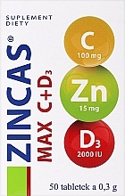 Парфумерія, косметика Харчова добавка "Zincas Max C+D3", таблетки - Farmapol