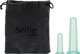 Духи, Парфюмерия, косметика Силиконовые вакуумные банки для массажа лица, 2 шт., зеленые - Selfie Care