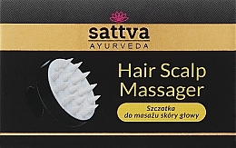 Щітка для масажу голови, чорна - Sattva Ayurveda Hair Sclap Masager — фото N2