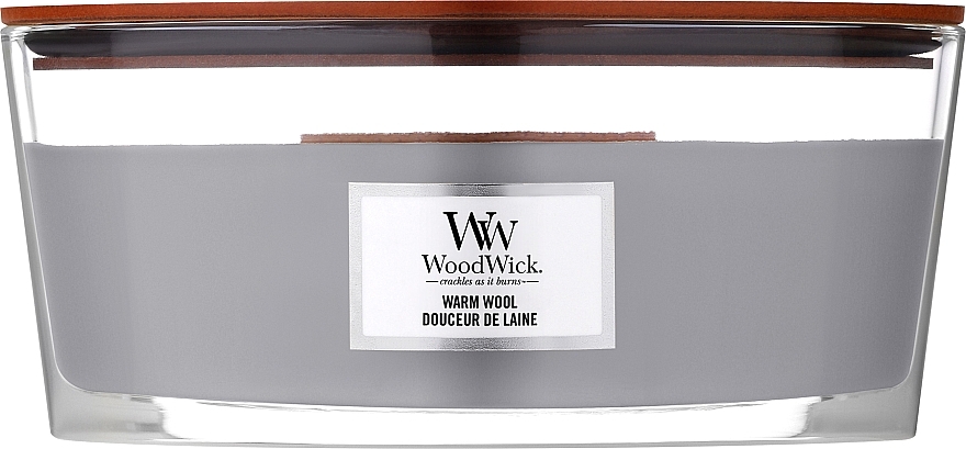 Ароматическая свеча в стакане - WoodWick Hearthwick Flame Ellipse Candle Warm Wool — фото N1