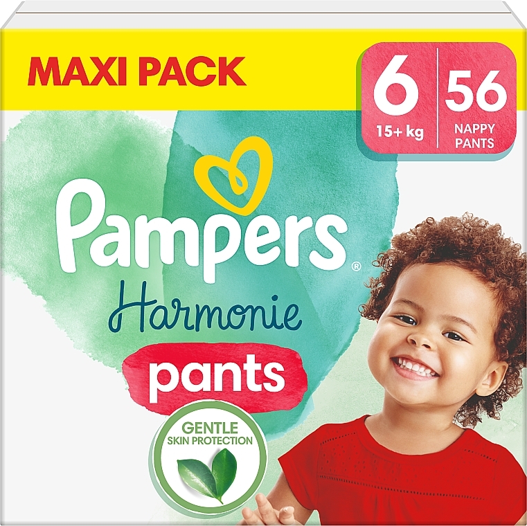 Підгузки-трусики Harmonie Nappy Pants, розмір 6 (15 + кг), 56 шт. - Pampers — фото N1
