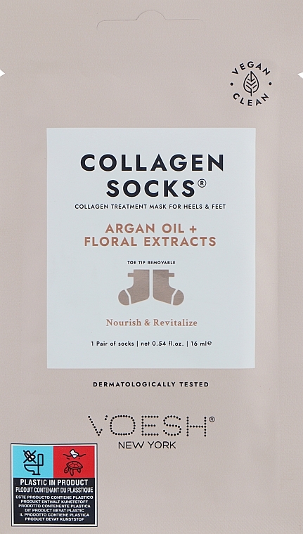 Коллагеновые носки с аргановым маслом + цветочными экстрактами - Collagen Socks Argan Oil + Floral Extrac — фото N1