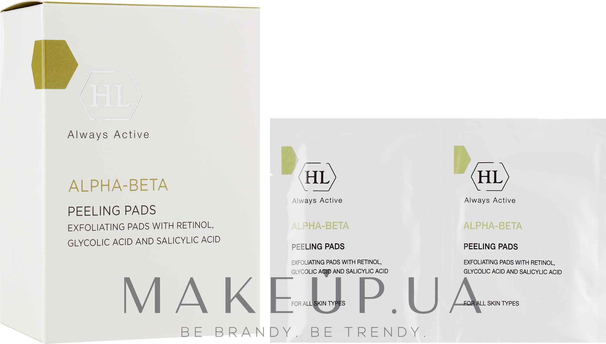 Отшелушивающие очищающие салфетки для всех типов кожи - Holy Land Cosmetics Alpha-Beta & Retinol Peeling Pads — фото 24шт