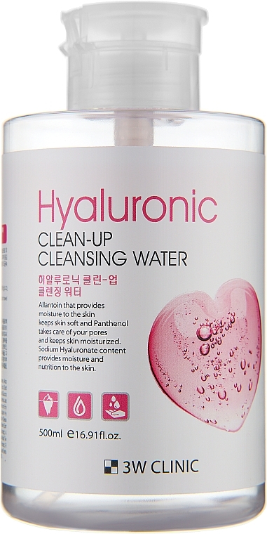 Увлажняющая мицеллярная вода - 3W Clinic Hyaluronic Clean-Up Cleansing Water — фото N1