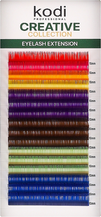 Накладні кольорові вії Creative Collection B 0.07 (16 рядів: 10 мм) - Kodi Professional — фото N1