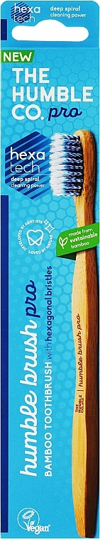 Бамбукова зубна щітка, м'яка, блакитна - The Humble Co Pro Hexatech — фото N1