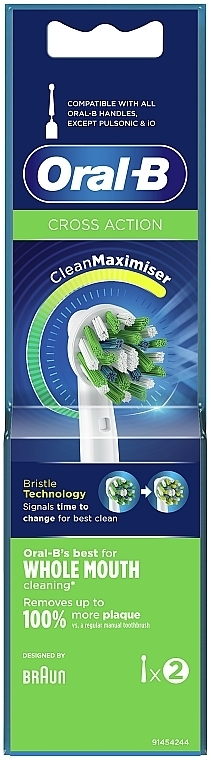 Сменная насадка для электрической зубной щетки, 2 шт. - Oral-B Cross Action Power Toothbrush Refill Heads — фото N2