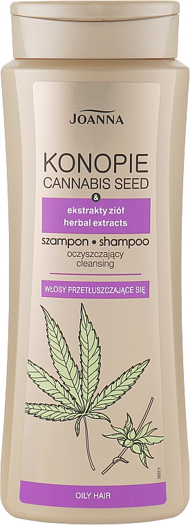 Очищающий шампунь для жирных волос - Joanna Cannabis Seed Herbal Extracts Shampoo