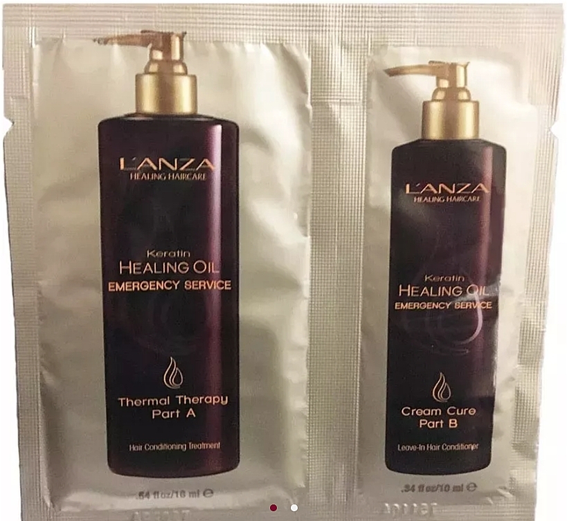 Набір - L'anza Keratin Healing Oil Emergency Service (cr/10ml + therapy/10ml) — фото N1