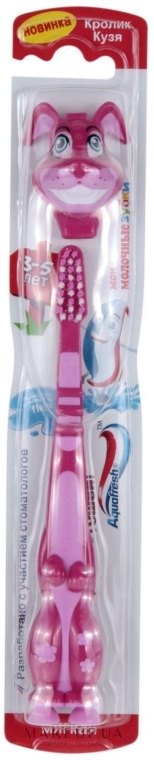 Детская зубная щетка, розовый заяц - Aquafresh Soft — фото N1